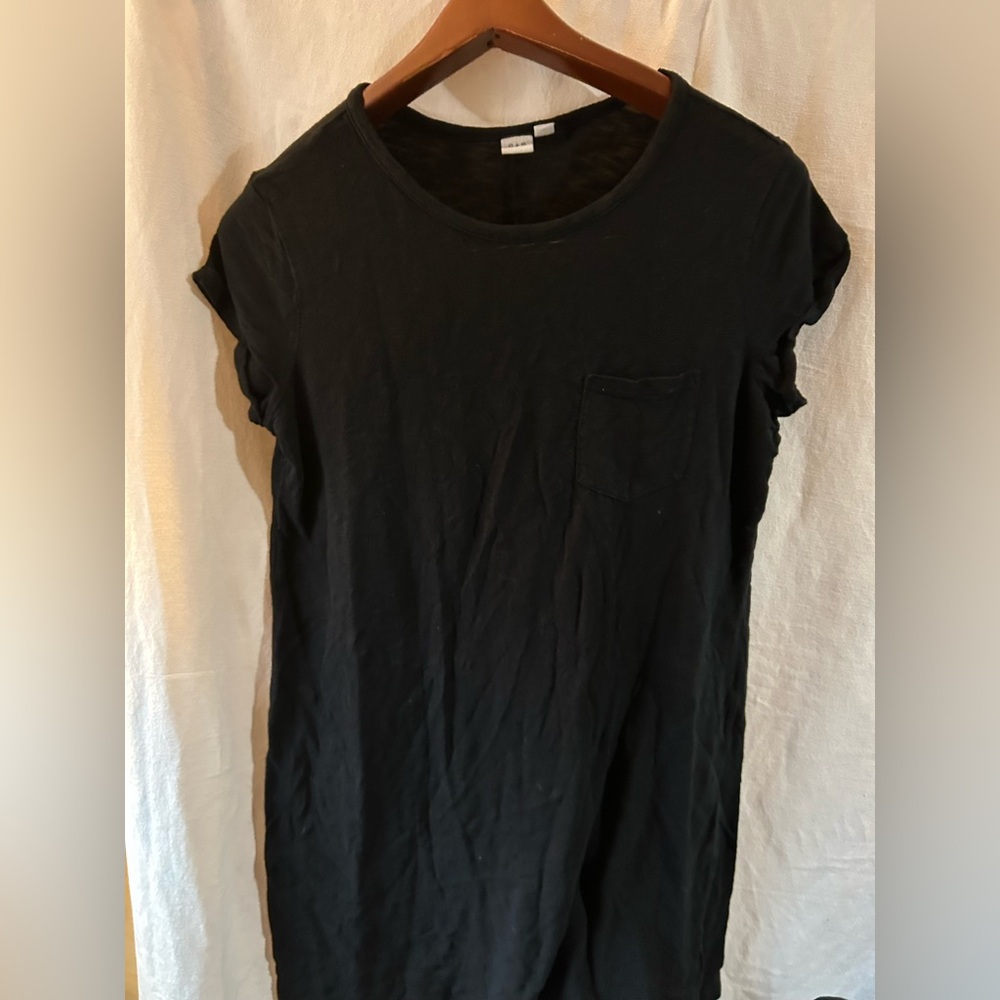 GAP Black Women's L Tee Dress Shirtdress with Pocket Basic Casual Fall